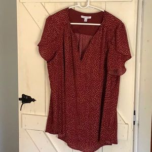 Brown polka dot blouse